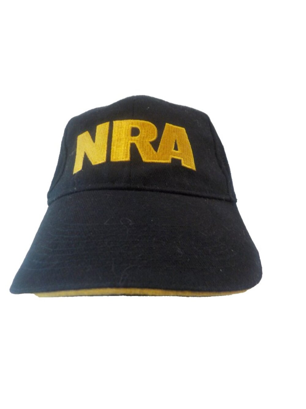 NRA Embroidered Strap Back Ball Cap Black/Gold OSFA